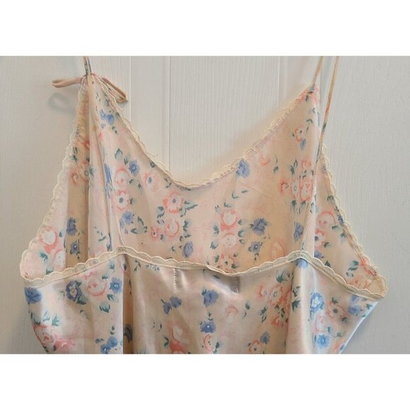 Vtg R. Michael Alan Women's Sleeveless Satin Short Nightgown Floral Size Medium - Picture 8 of 12